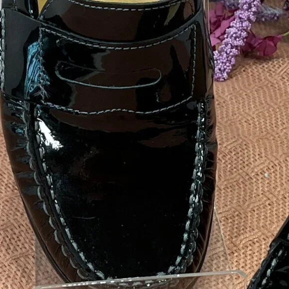 Cole Haan Monochrome Black Patent Leather Penny Loafers D26124, Size: 8 1/2 B - Picture 2 of 6